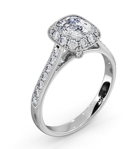 Danielle Lab Diamond Engagement Side Stone Ring Platinum 2.10CT F/VS1
